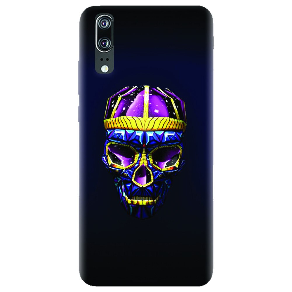 Husa silicon pentru Huawei P20, Colorfull Skull