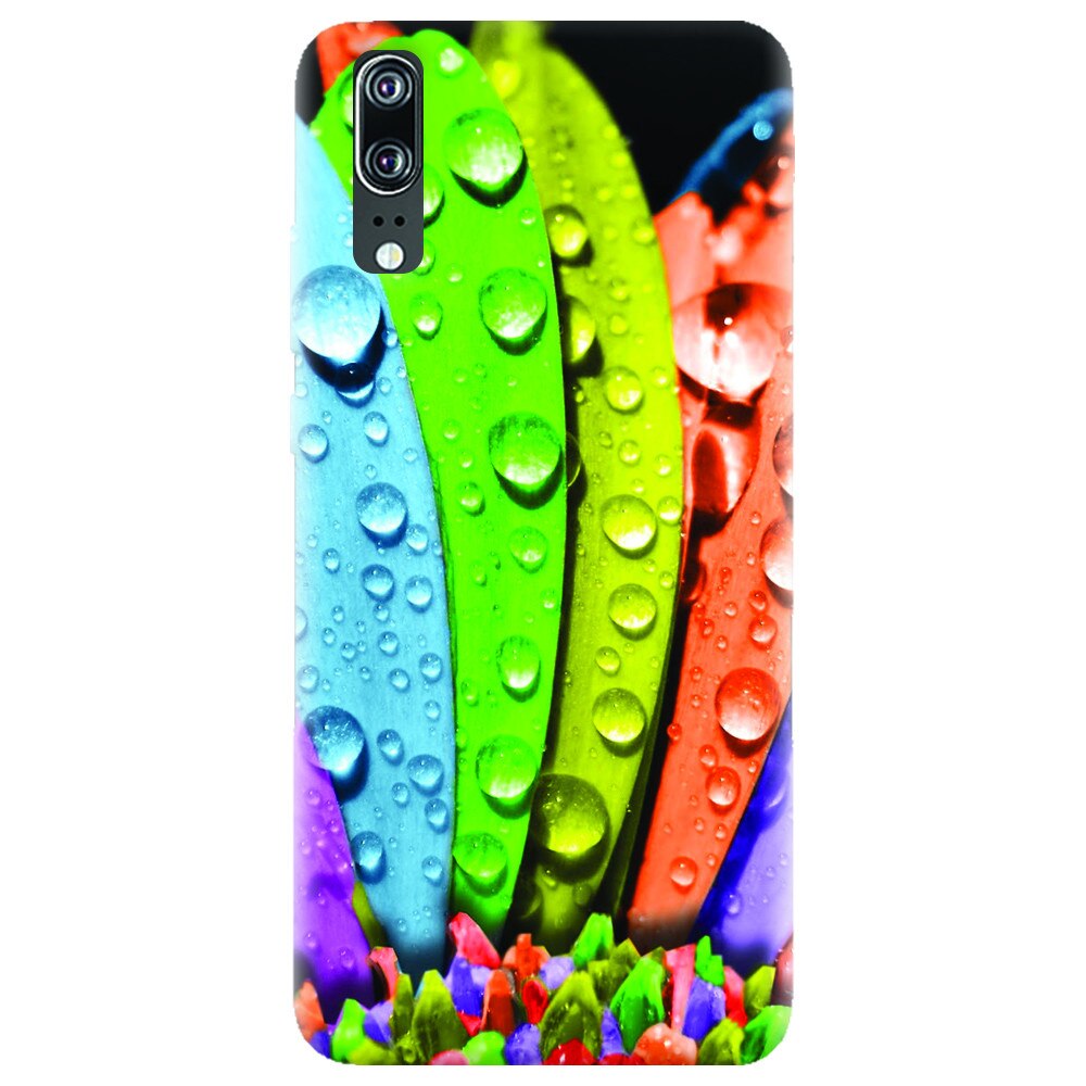 Husa silicon pentru Huawei P20, Colorful Daisy Petals