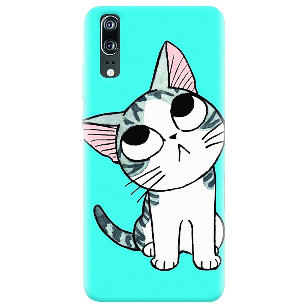 Husa silicon pentru Huawei P20, Cat Lovely Cartoon