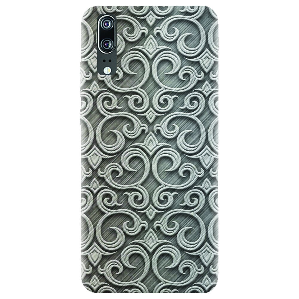 Husa silicon pentru Huawei P20, Baroque Silver Pattern