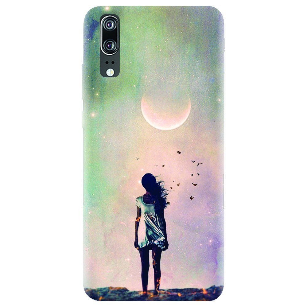 Husa silicon pentru Huawei P20, Alone Woman Cgi Hd K