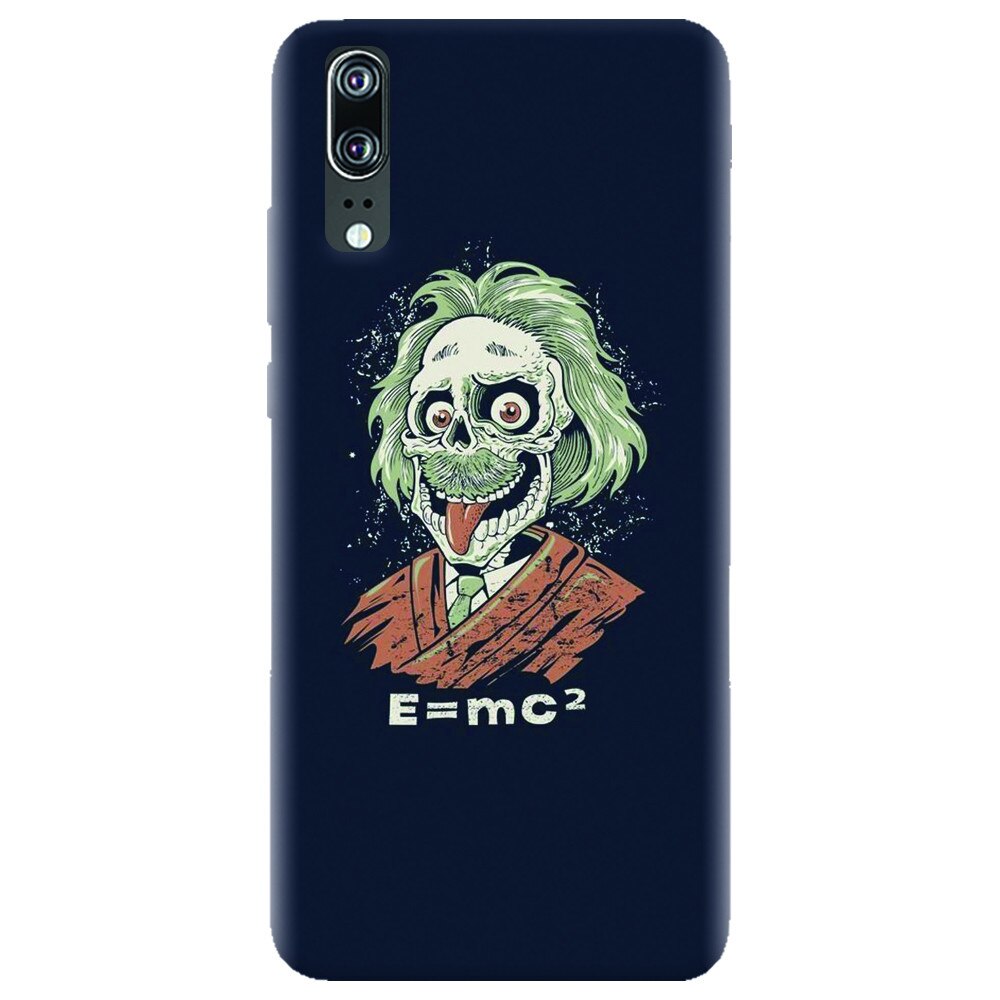 Husa silicon pentru Huawei P20, Albert Einstein Caricature