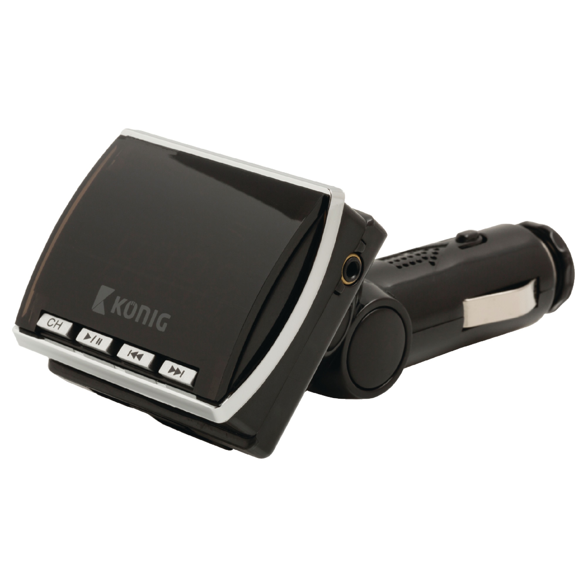 Transmitator König FM negru cu telecomanda
