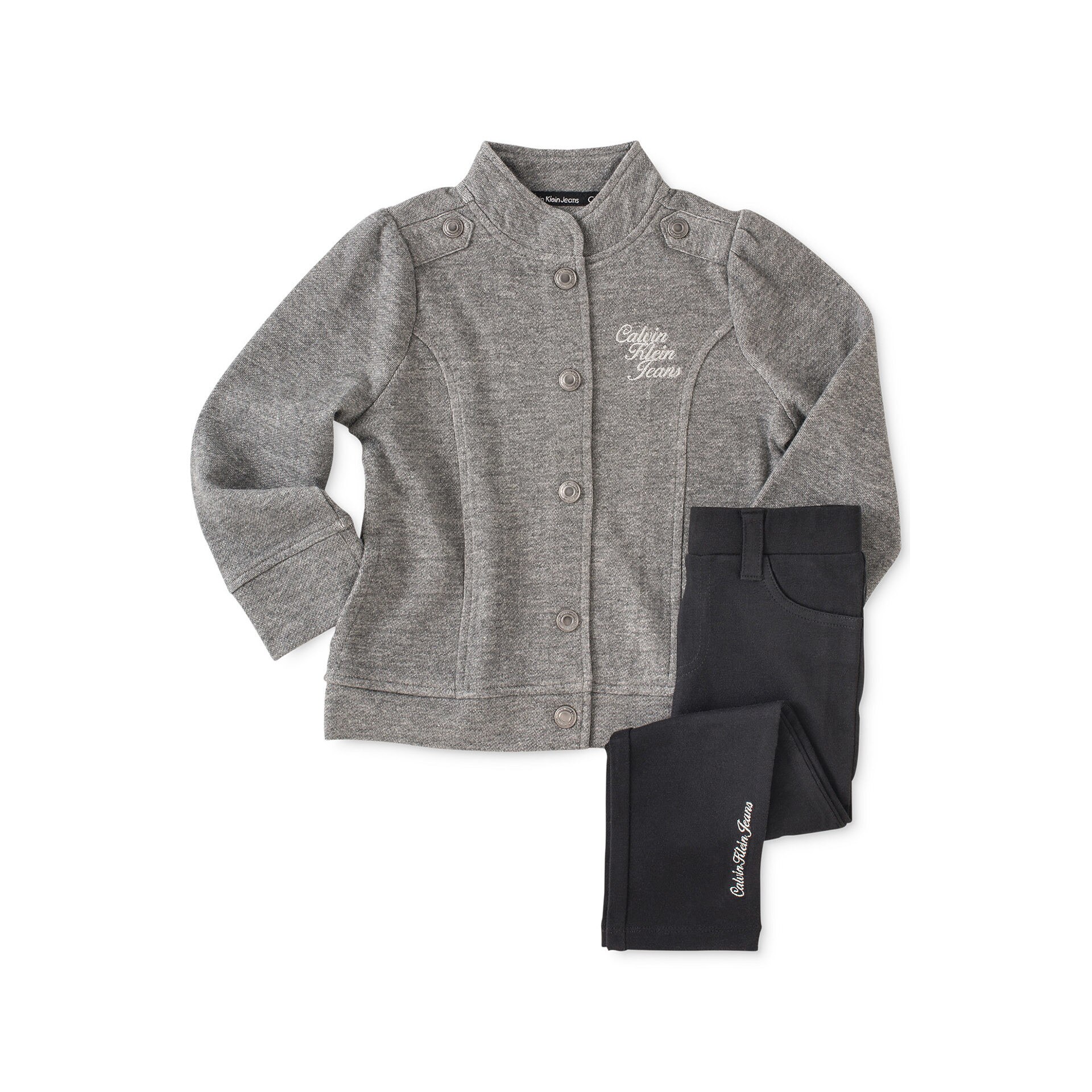 Set Bluza + Pantaloni Black, Calvin Klein Jeans, Fetite 24 luni