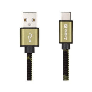 Cablu USB-C Sandberg, 1m, Camuflaj Cablu USB-C Sandberg, 1m, Camuflaj