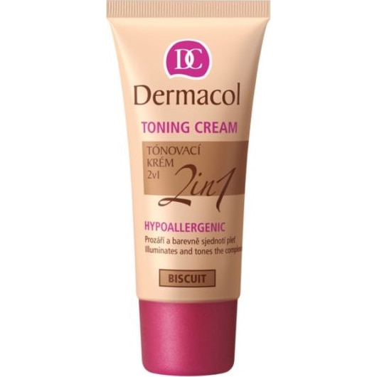 Fond de ten Dermacol, Toning Cream 2in1 BB Cream color Biscuit, 30ml