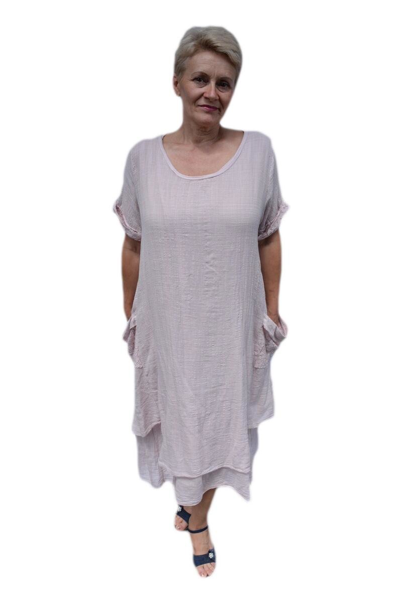 Rochie fashion,buzunare aplicate,D&J Exclusive, pudra