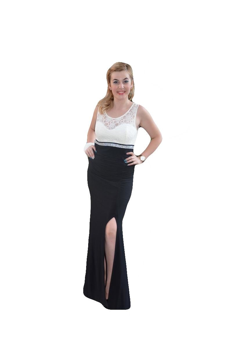 Rochie rafinat de seara ,D&J Exclusive, Negru/Alb