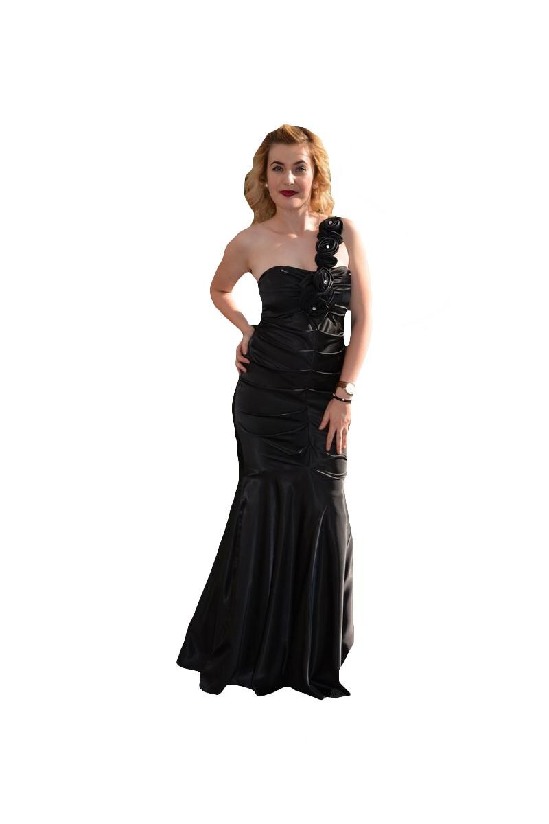 Rochie lunga. eleganta, model tip sirena, D&J Exclusive, Negru