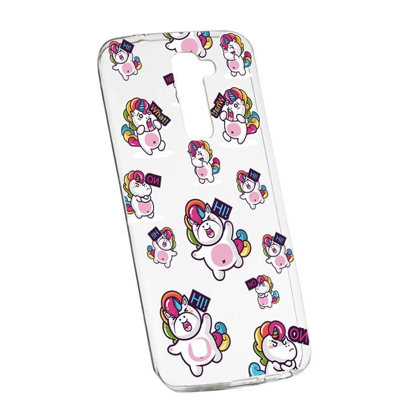 Husa Silicon, Transparent, Slim, Fat Unicorn, LG G7 ThinQ