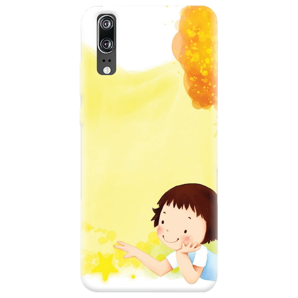 Husa silicon pentru Huawei P20, Child Autumn Paint Hd