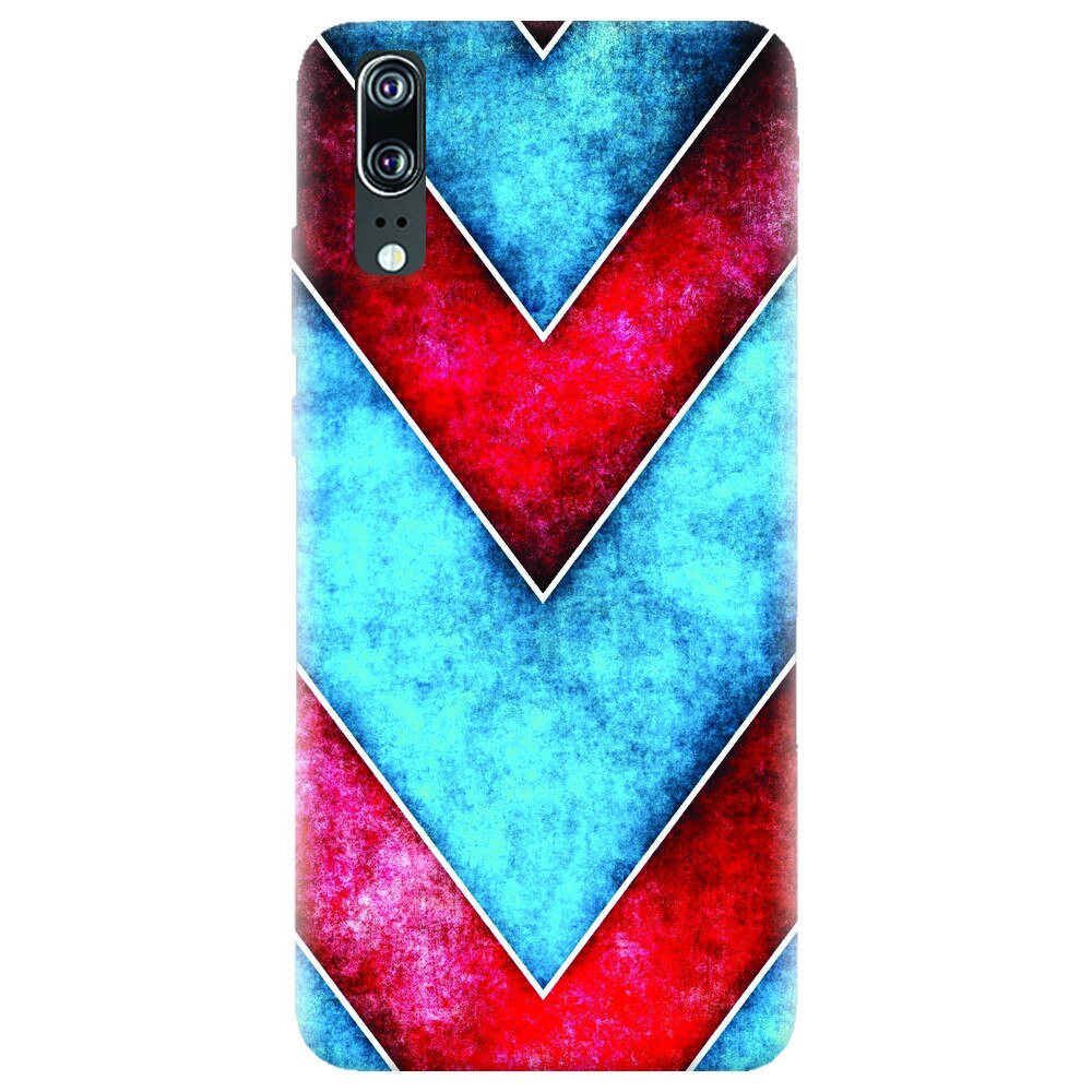 Husa silicon pentru Huawei P20, Blue And Red Abstract