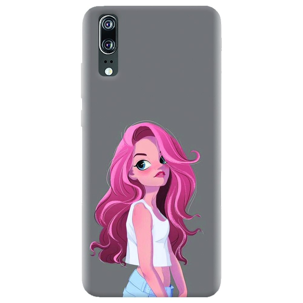 Husa silicon pentru Huawei P20, Cute Girl