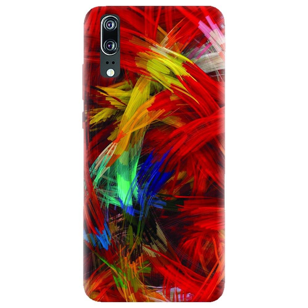 Husa silicon pentru Huawei P20, Colorful Digital Painting Strokes
