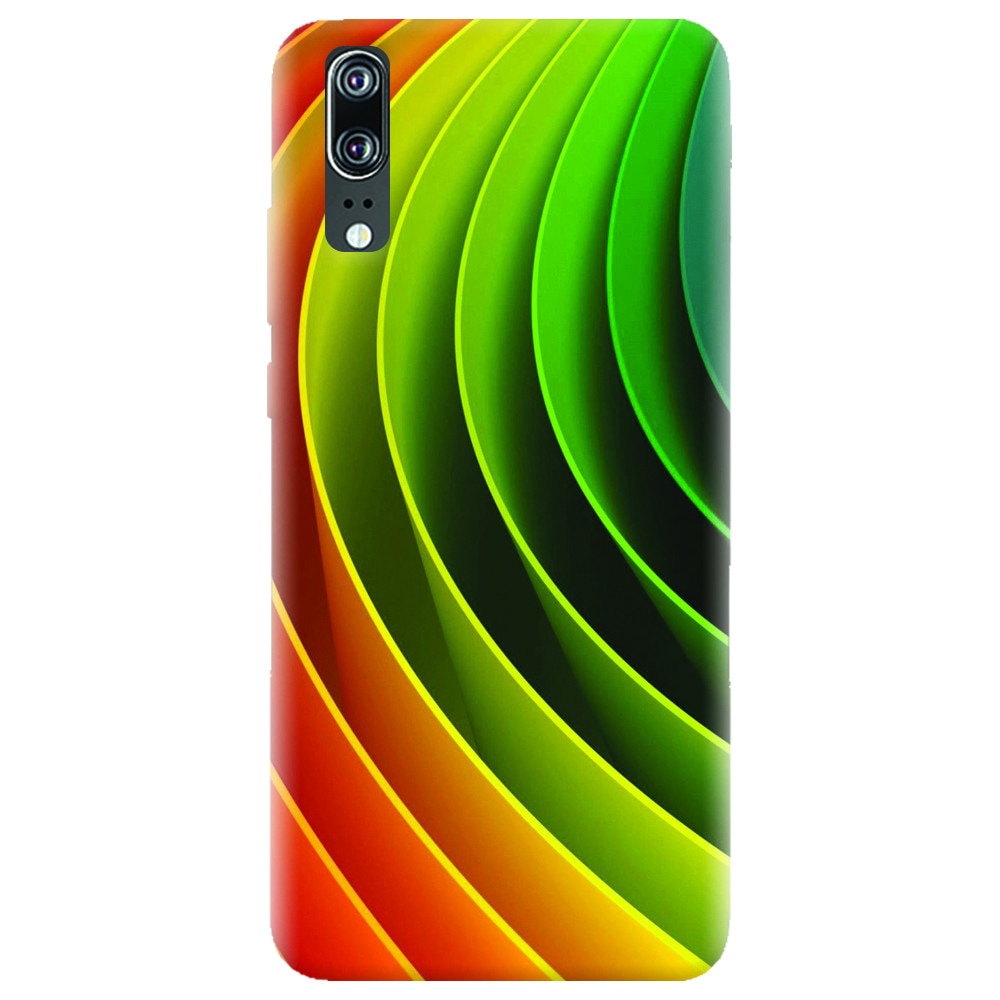 Husa silicon pentru Huawei P20, 3D Multicolor Abstract Lines