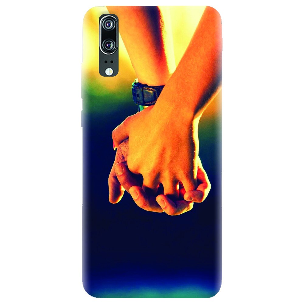 Husa silicon pentru Huawei P20, Couple Holding Hands