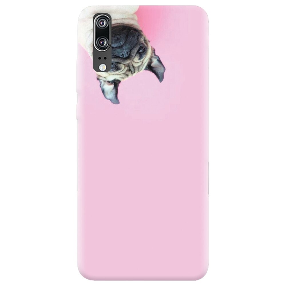 Husa silicon pentru Huawei P20, Dog And Pink
