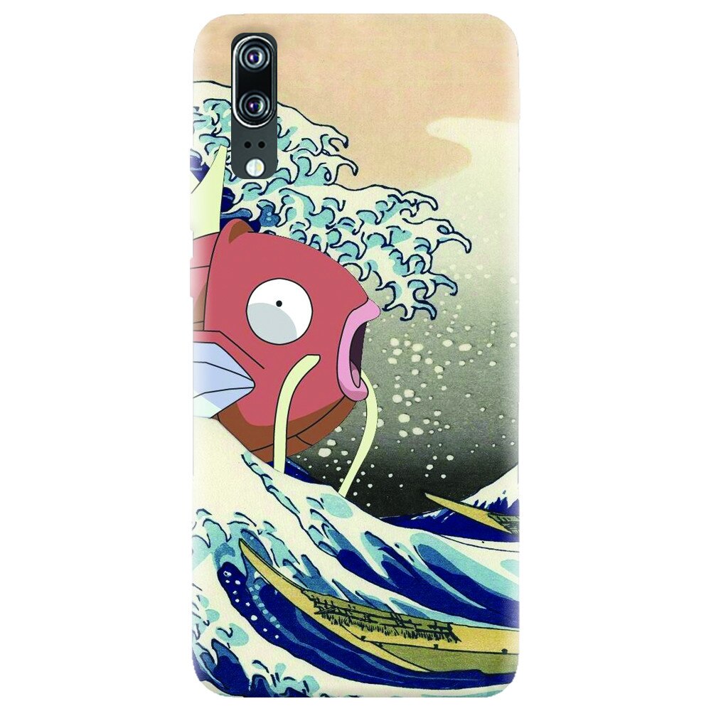 Husa silicon pentru Huawei P20, Great Wave Fish