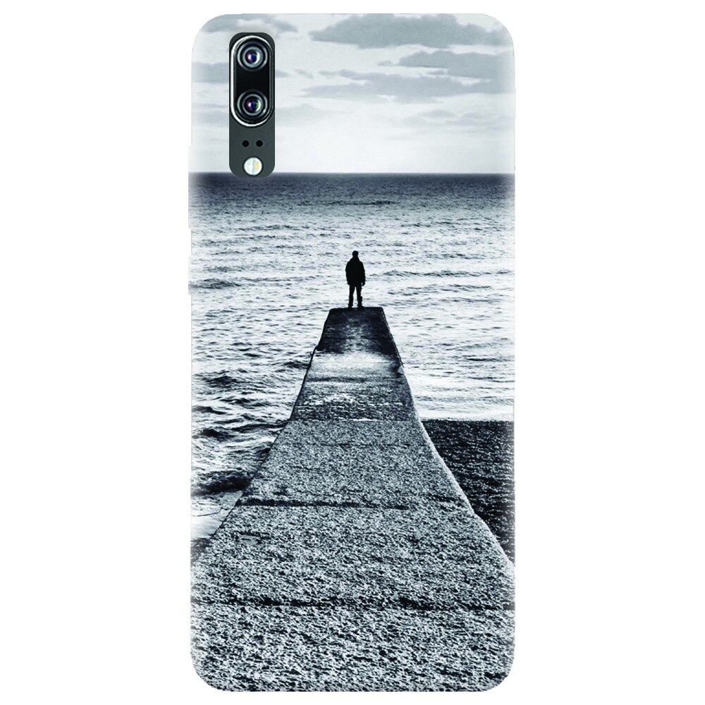 Husa silicon pentru Huawei P20, Abstract Dock Man Grey