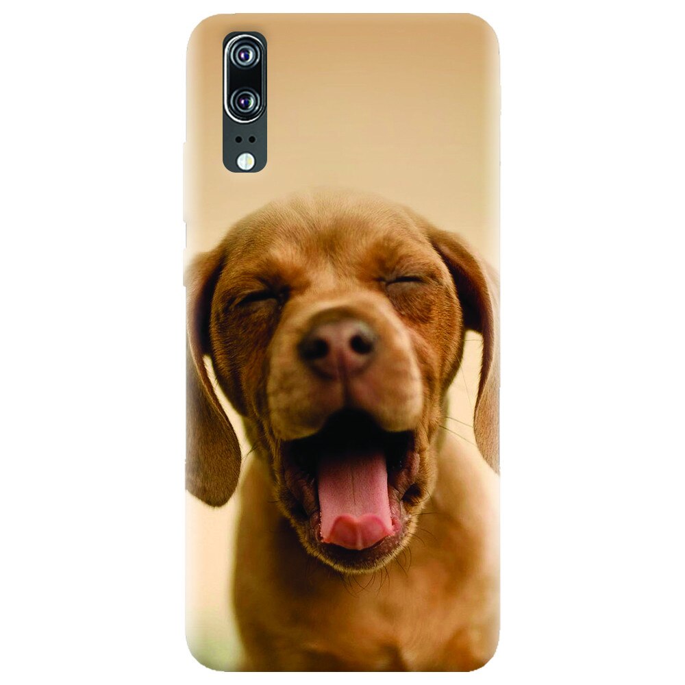 Husa silicon pentru Huawei P20, Cute Yawning Puppy