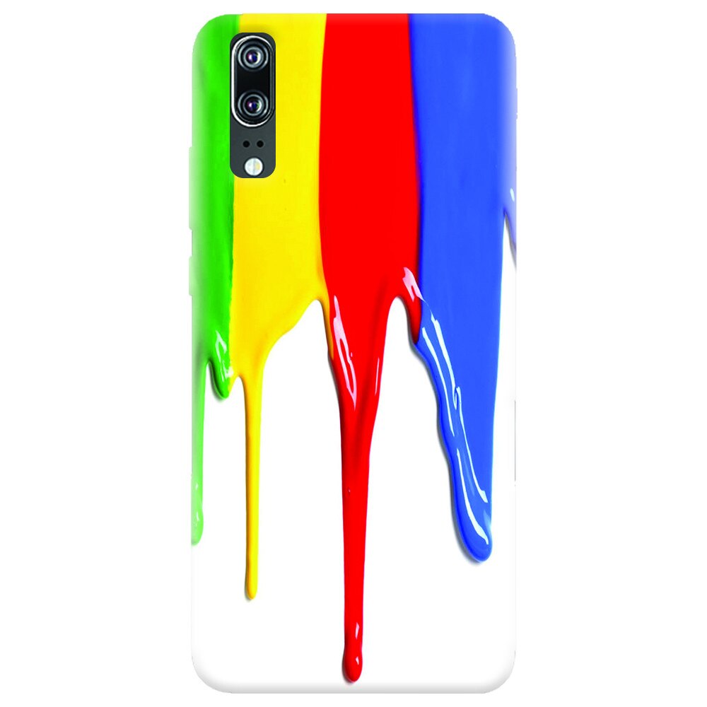 Husa silicon pentru Huawei P20, Dripping Colorful Paint
