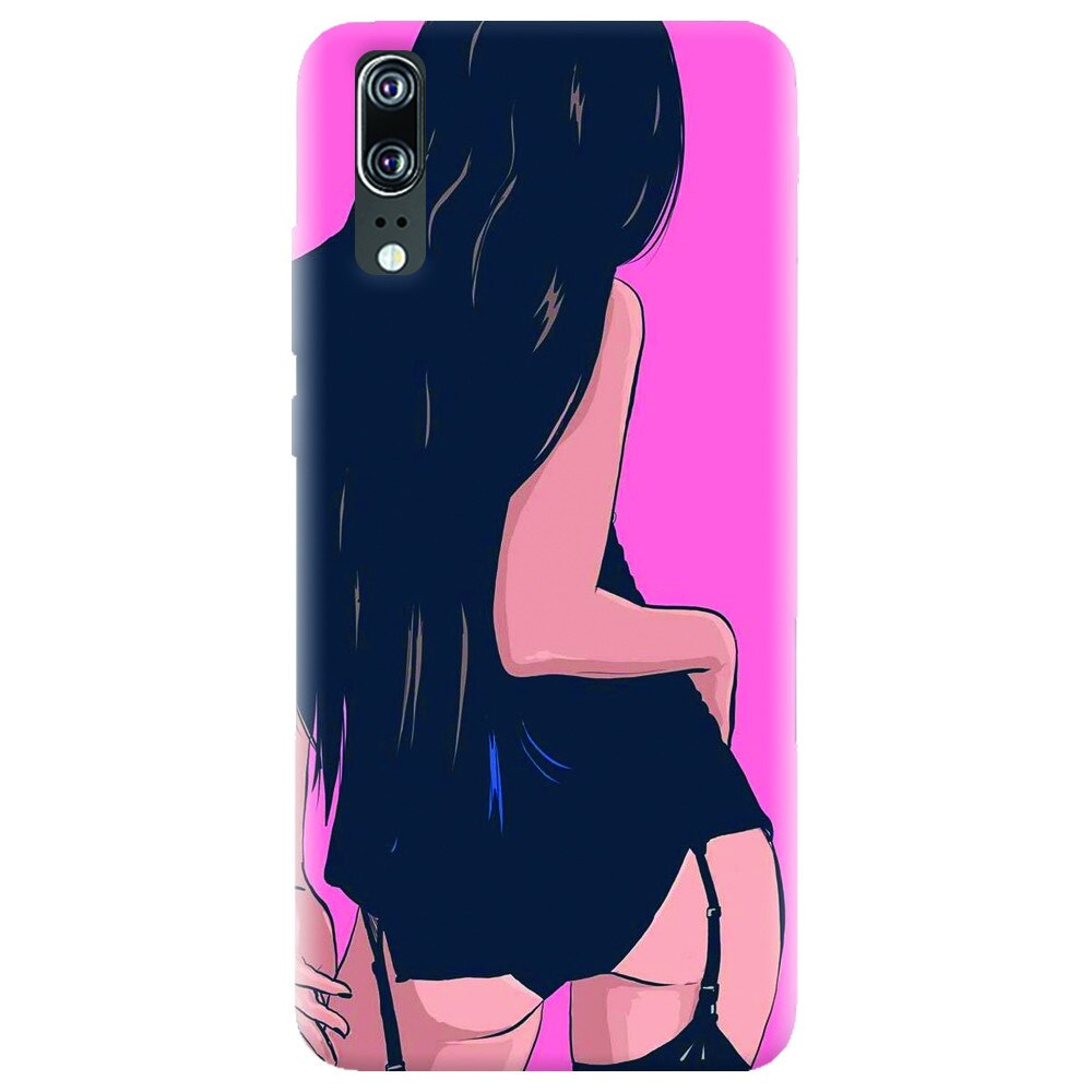 Husa silicon pentru Huawei P20, Girl With Long Hair