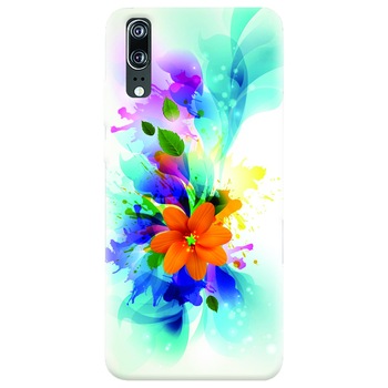 Husa silicon pentru Huawei P20, Flower 011 Husa silicon pentru Huawei P20, Flower 011