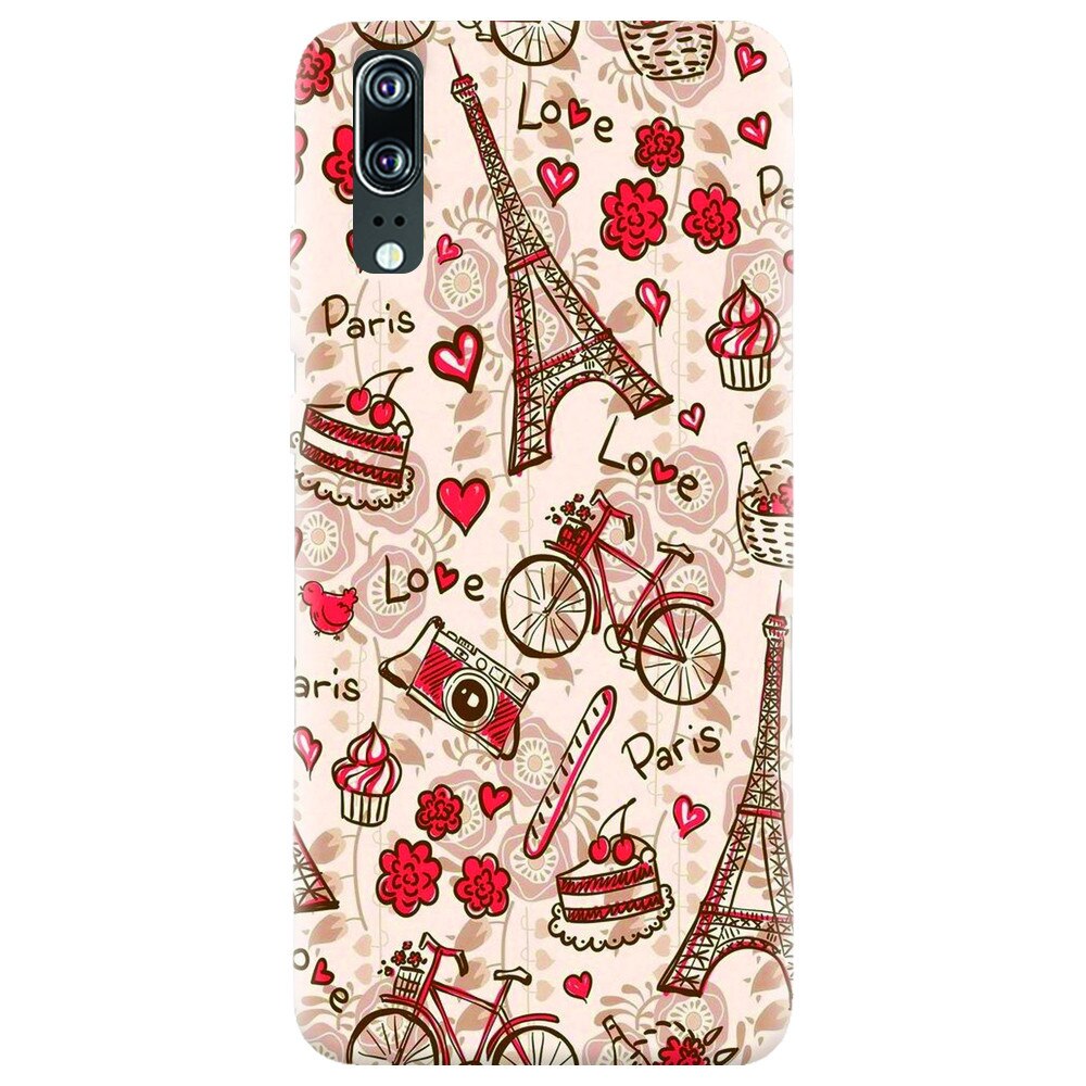 Husa silicon pentru Huawei P20, Paris Love