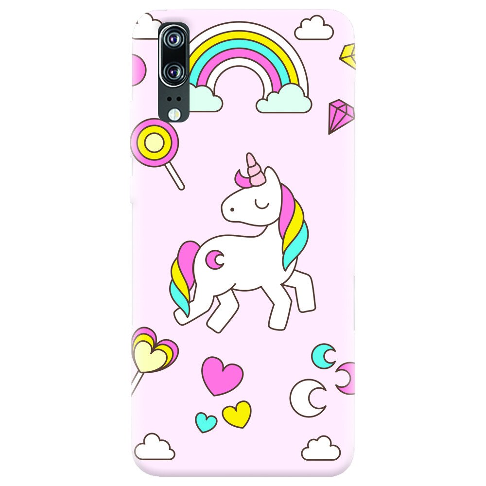 Husa silicon pentru Huawei P20, Cute Unicorn