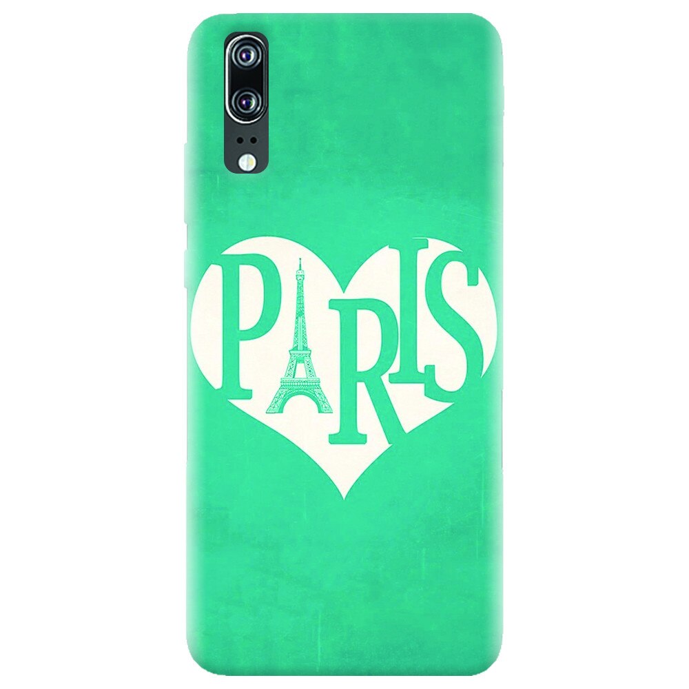 Husa silicon pentru Huawei P20, I Love Paris