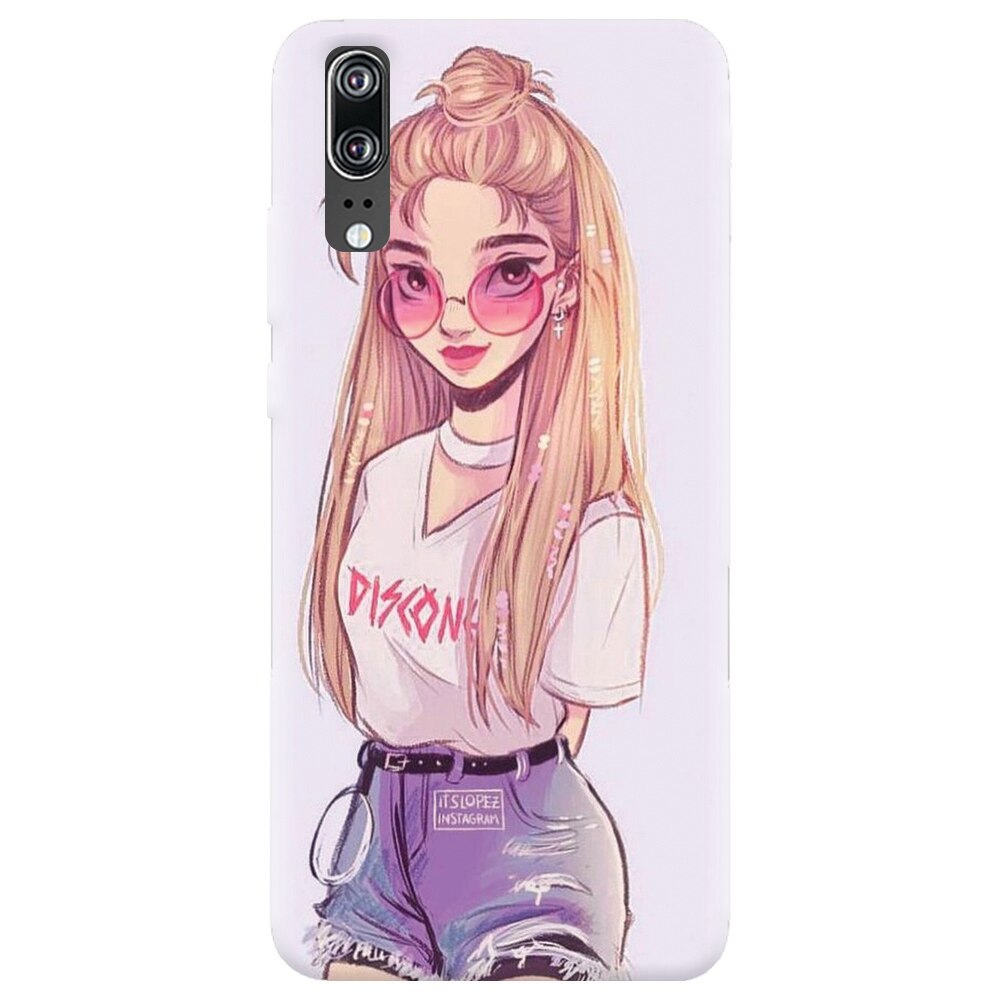 Husa silicon pentru Huawei P20, Girl Look