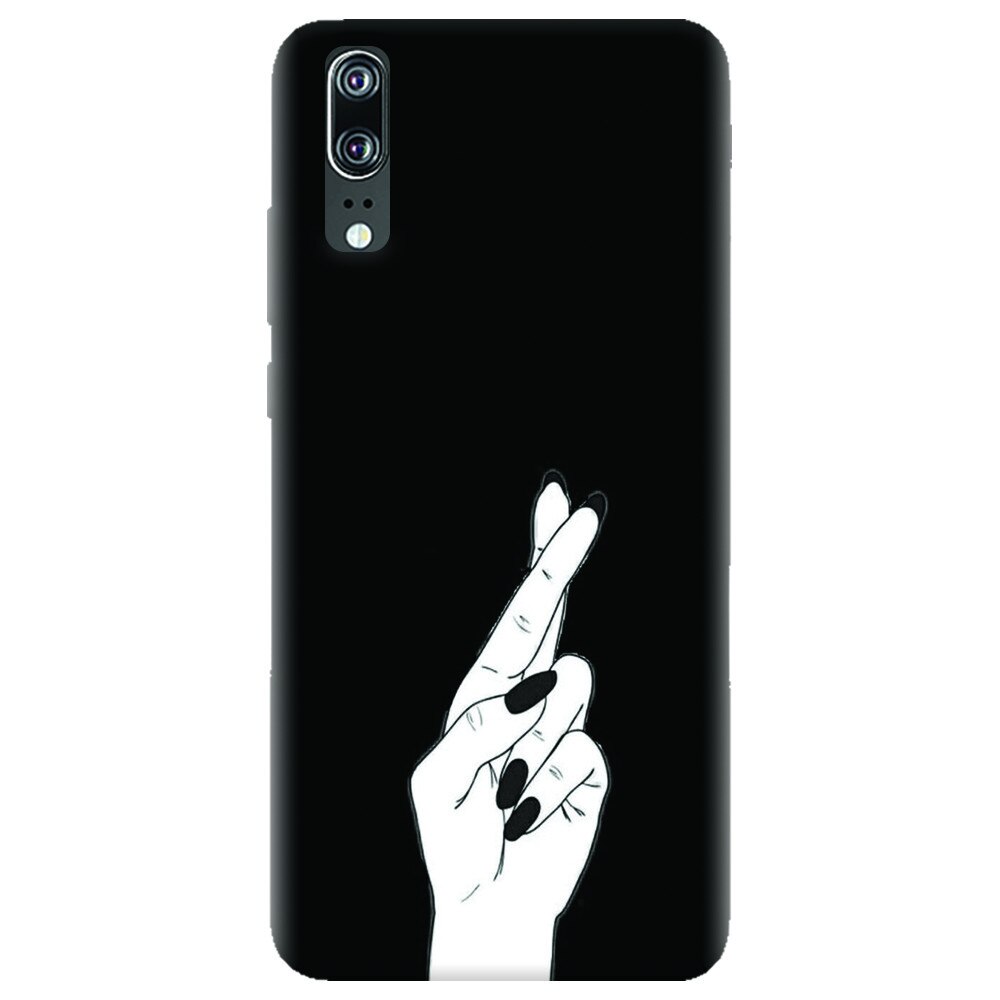 Husa silicon pentru Huawei P20, Finger Cross