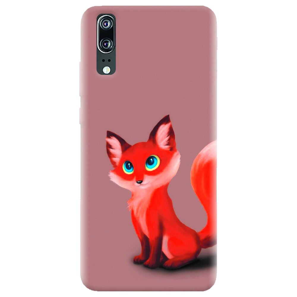 Husa silicon pentru Huawei P20, Fox Cartoon Animal And