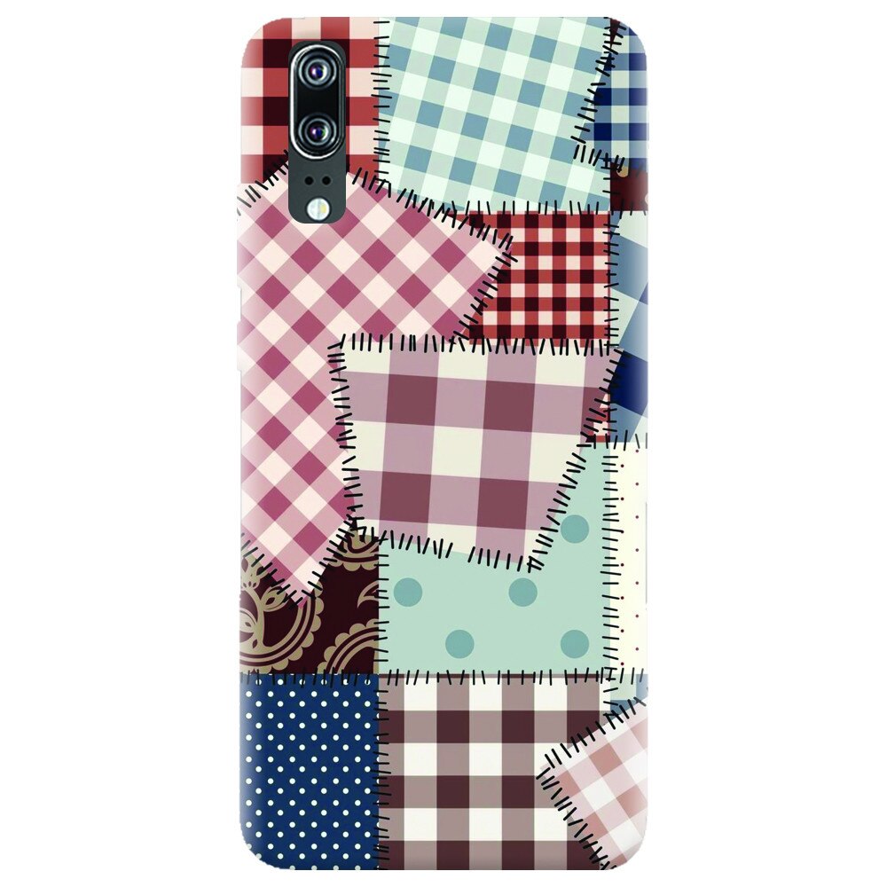 Husa silicon pentru Huawei P20, Patchwork Vector