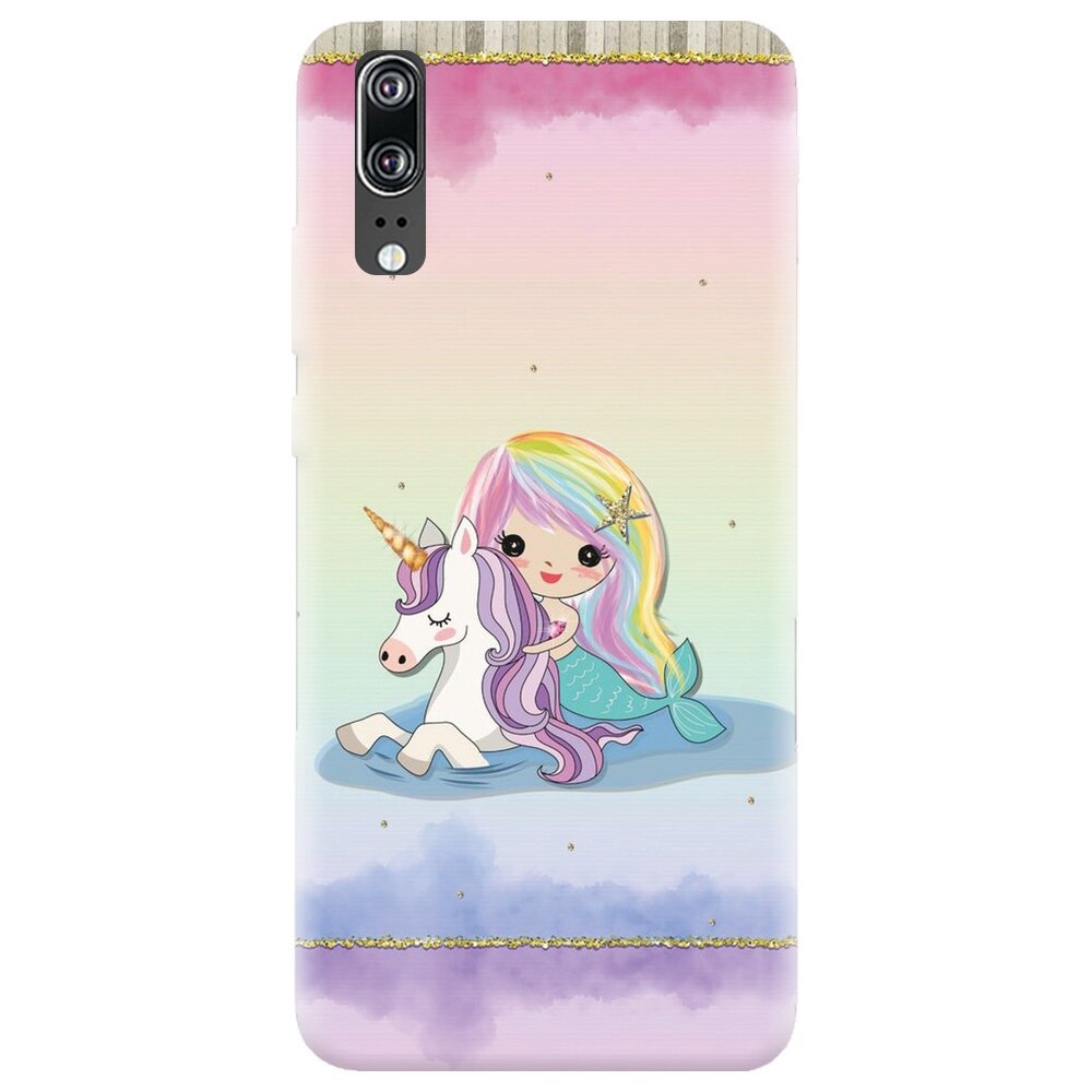Husa silicon pentru Huawei P20, Mermaid Unicorn Play