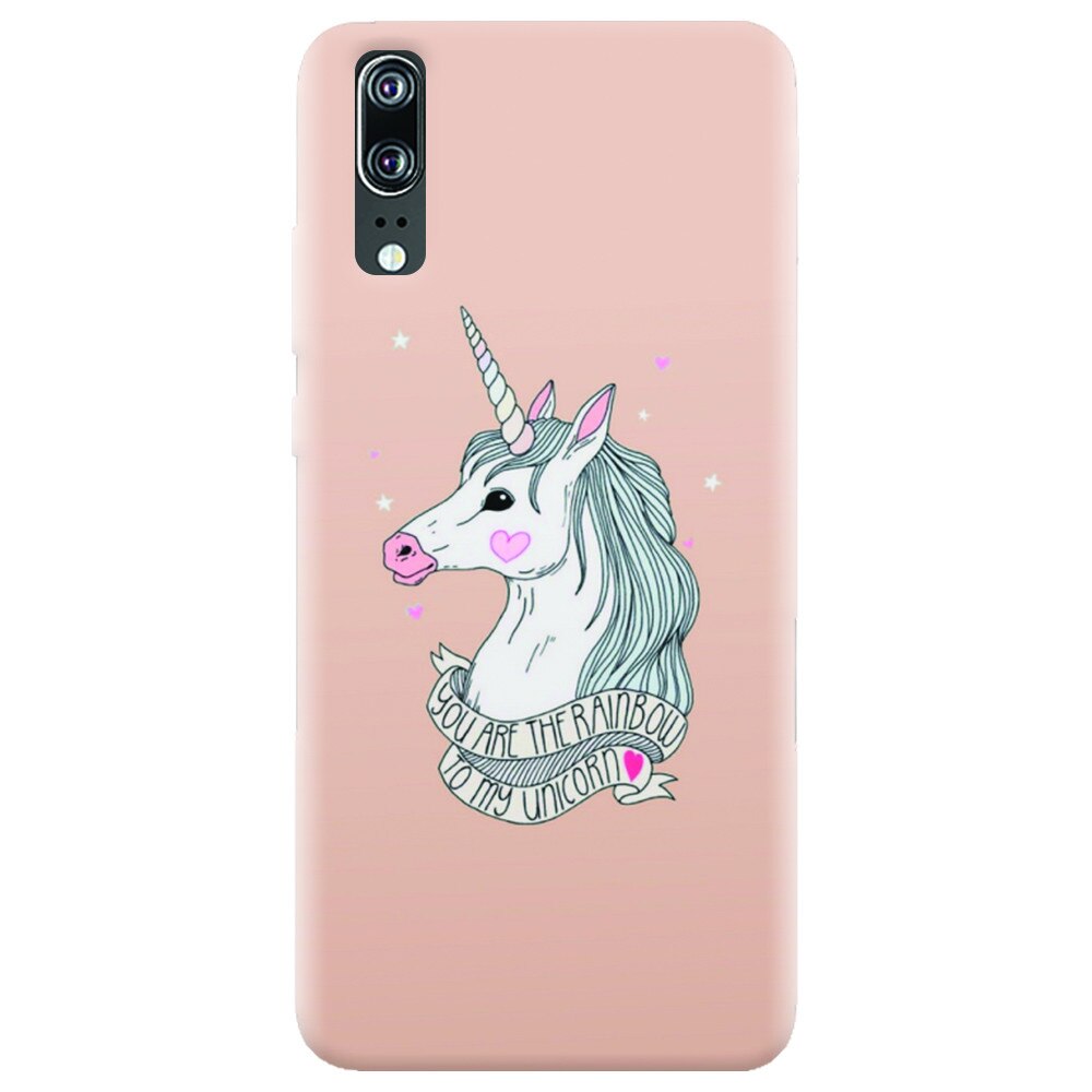 Husa silicon pentru Huawei P20, Cute Rose Gold
