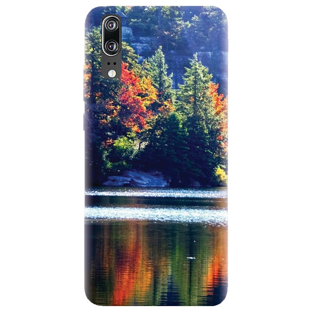Husa silicon pentru Huawei P20, Lake Minnewaska Autumn
