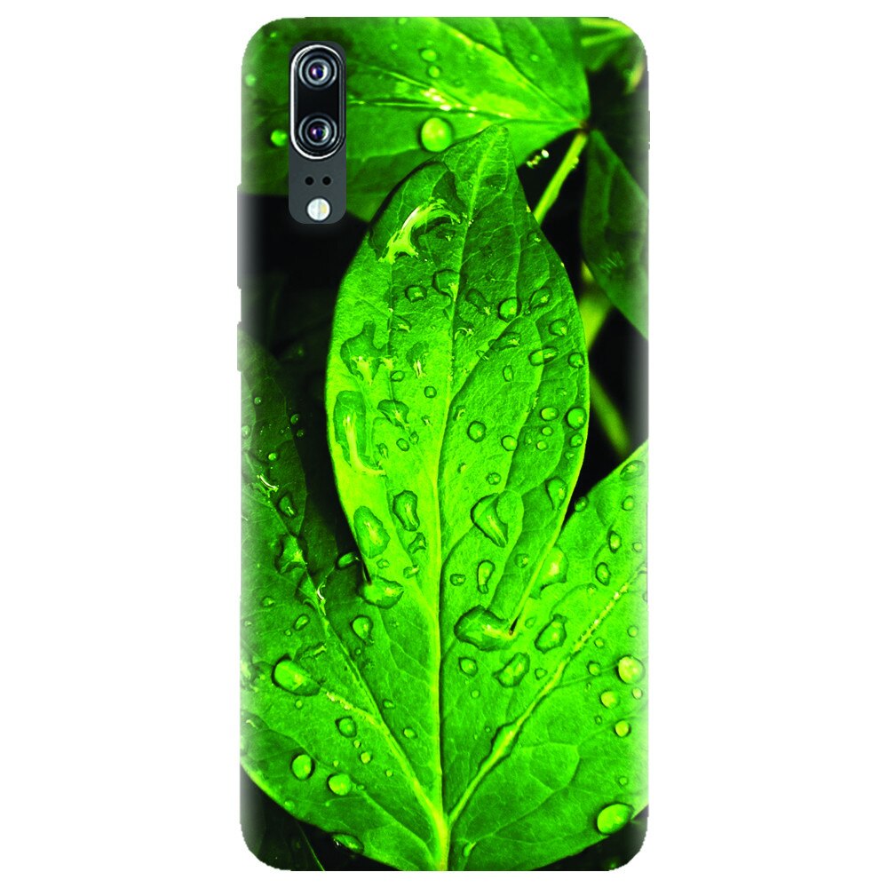 Husa silicon pentru Huawei P20, Leaves And Dew
