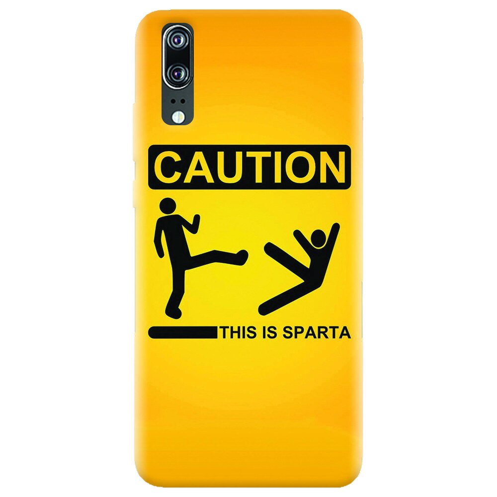 Husa silicon pentru Huawei P20, This Is Sparta Funny Illustration