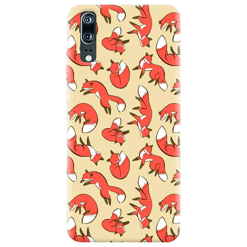 Husa silicon pentru Huawei P20, Red Foxes