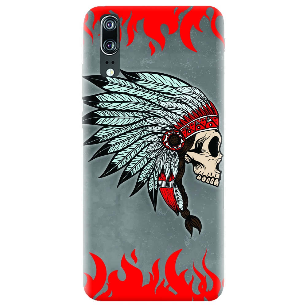 Husa silicon pentru Huawei P20, Indian Skull