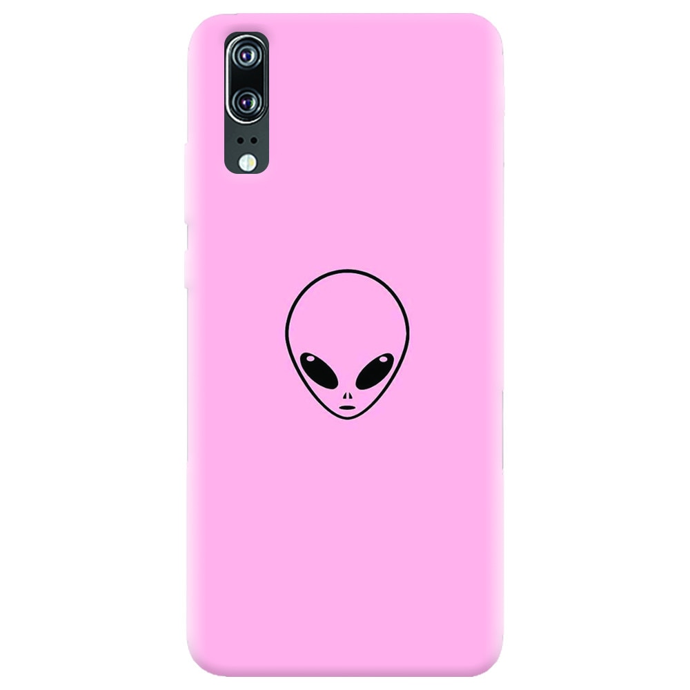Husa silicon pentru Huawei P20, Pink Alien
