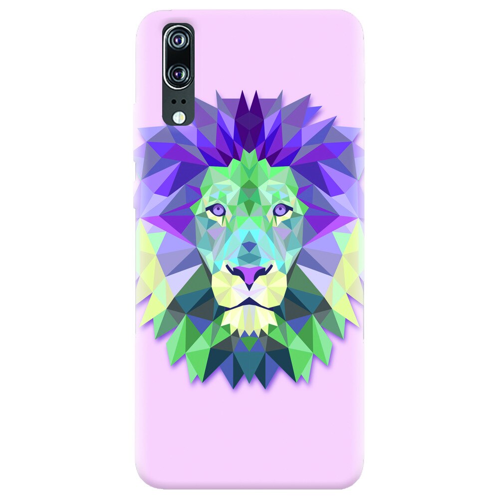 Husa silicon pentru Huawei P20, Polygon Lion