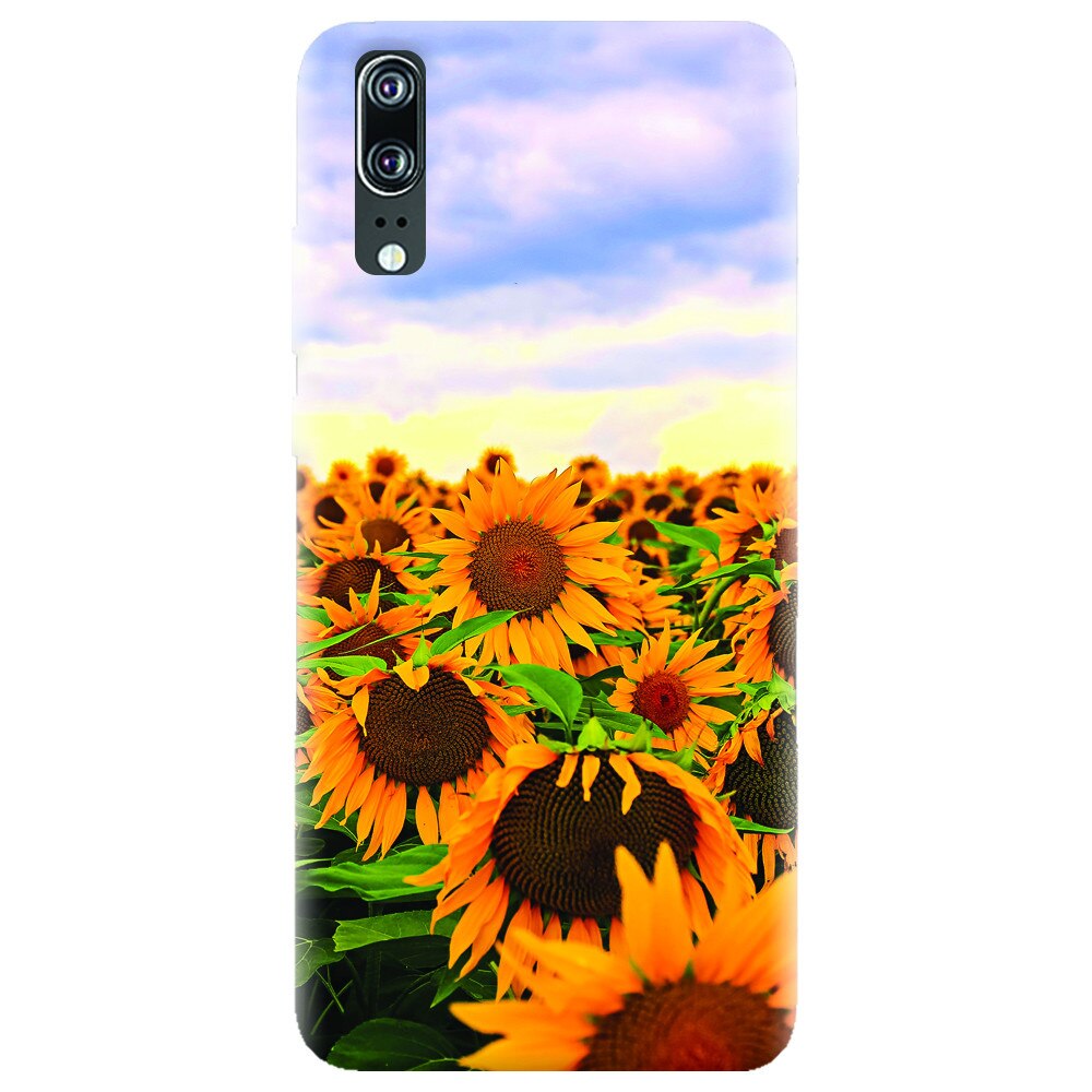 Husa silicon pentru Huawei P20, Sunflowers