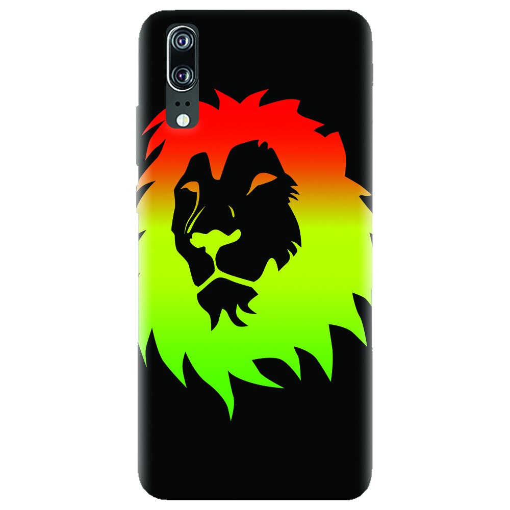 Husa silicon pentru Huawei P20, Rasta Color Lion