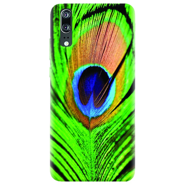 Huawei P20, Peacock Feather Green Blue