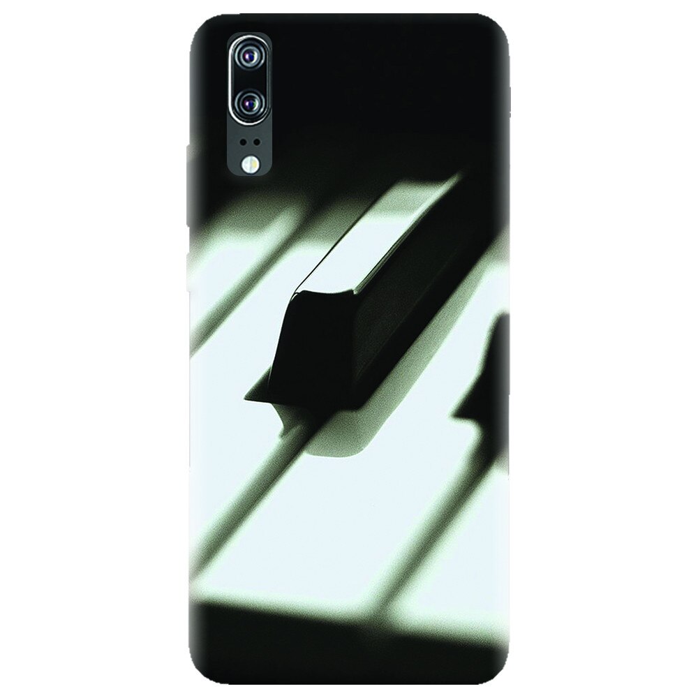 Husa silicon pentru Huawei P20, Piano Key Close Up Macro