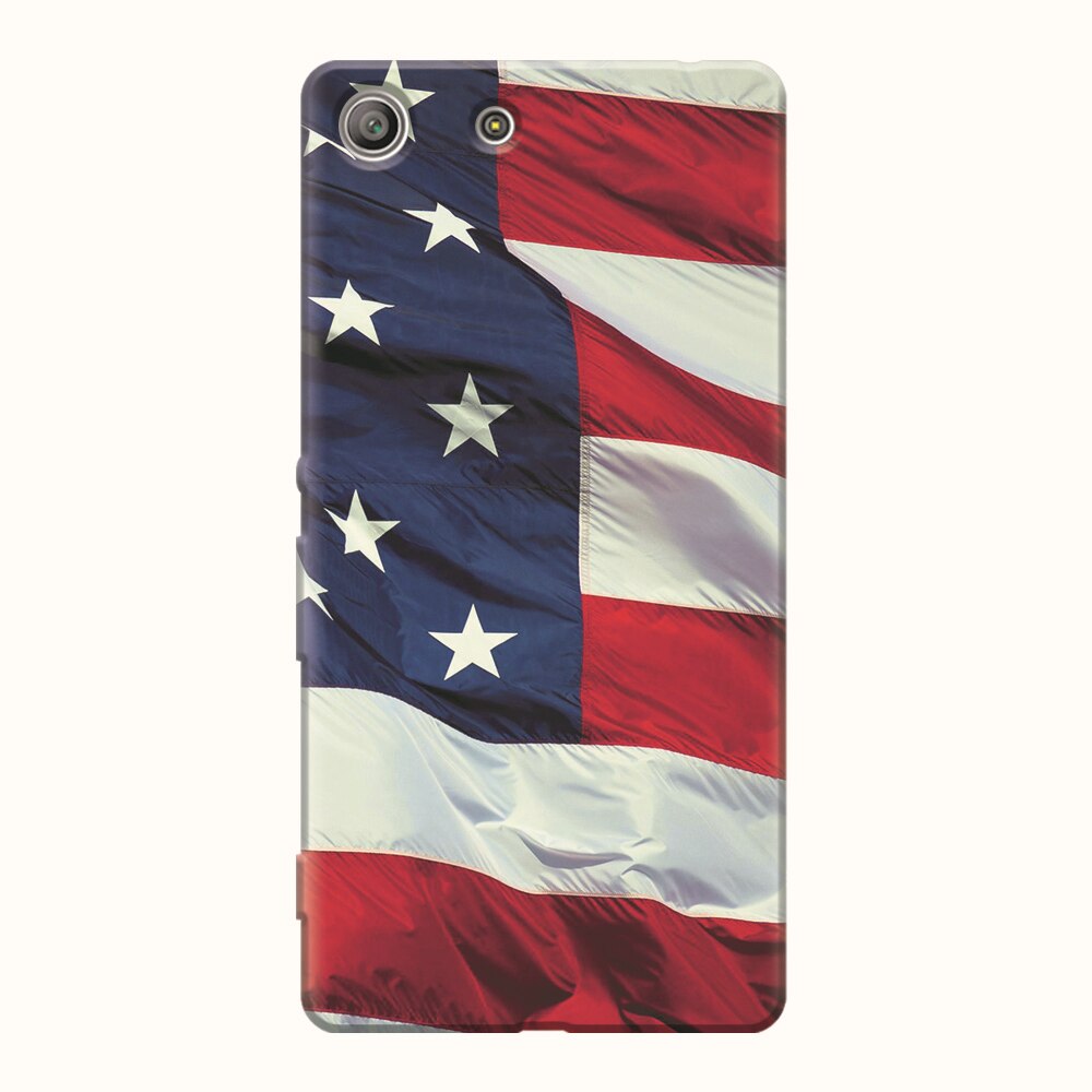 Husa silicon pentru Sony Xperia M5, American Flag Illustration