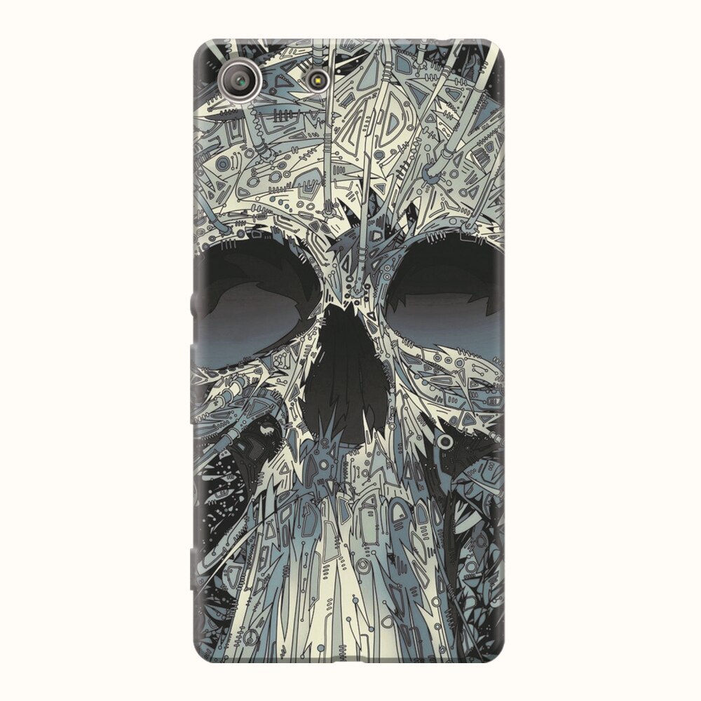 Husa silicon pentru Sony Xperia M5, Abstract Skull Artwork Illustration