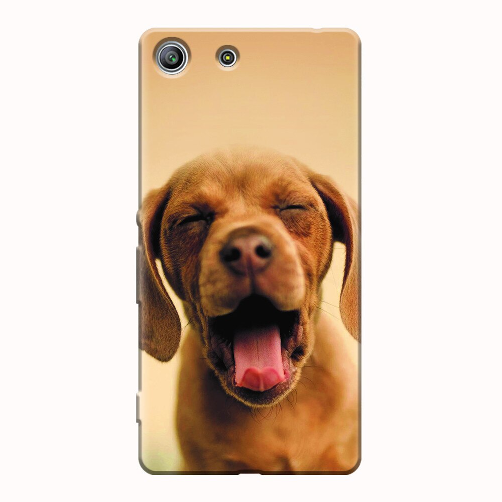 Husa silicon pentru Sony Xperia M5, Cute Yawning Puppy